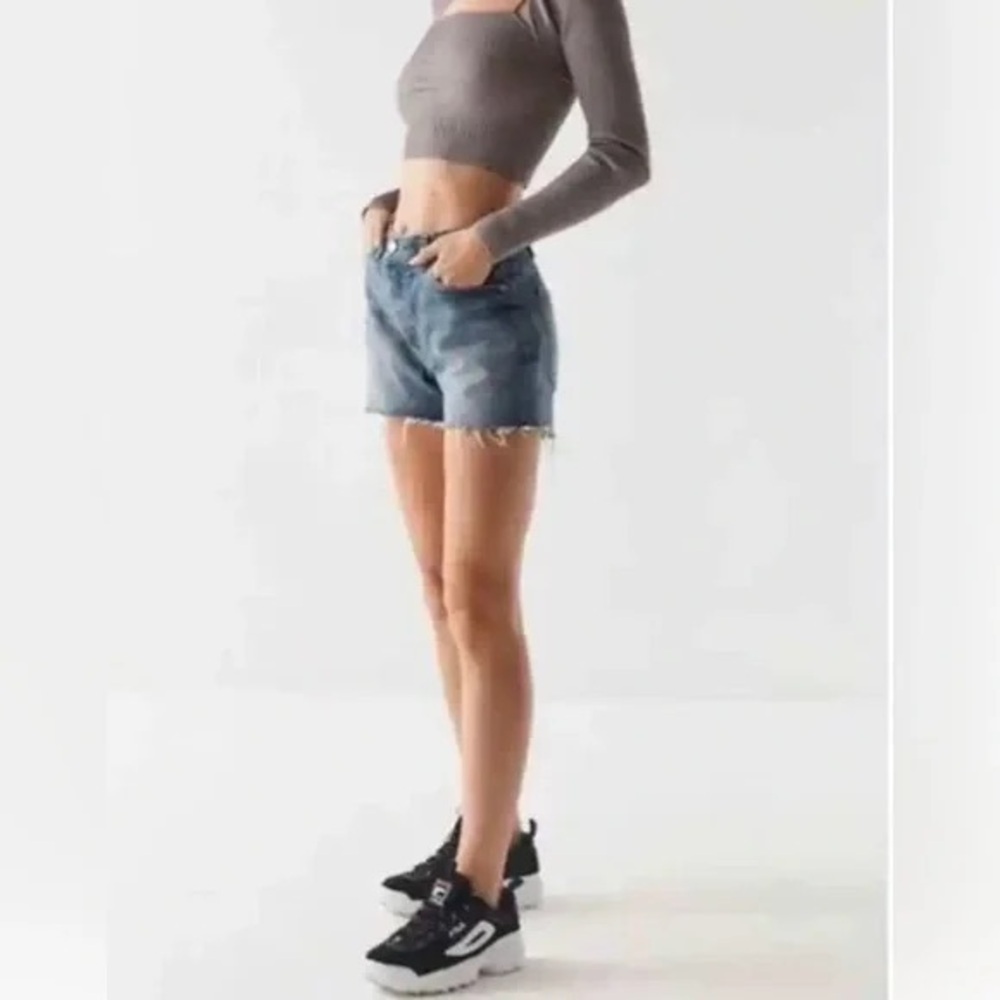 NWT BDG Urban Outfitters Embroidered Low Rise Boyfriend Shorts Size 24 - Picture 11 of 16